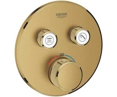dušas termostata SmartControl round virsapmetuma daļa, ar 2 izejām, brushed cool sunrise