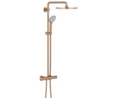 Grohe dušo sistema su termostatu „Euphoria XXL 310“, rankiniu dušu „Euphoria 110 Massage“, šlifuotu šilto saulėlydžio efektu