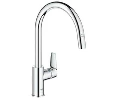 Grohe virtuves izlietnes maisītājs ar izvelkamu dušu BauEdge, hroms