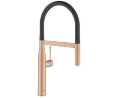 Grohe virtuves izlietnes maisītājs Essence Profi ar izvelkamu dušu, brushed warm sunset/matēts juodas