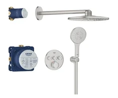 iebūvējamā dušas termostata komplekts SmartControl Rainshower SmartActive 310, 3 režīmi, supersteel