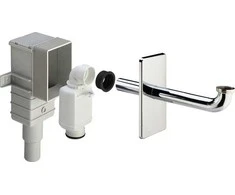 Viega iebūvējams izlietnes sifons, 1¼ x 50/40, plastmasa, pelēks/balts/hroms