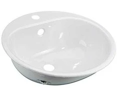 Alape Įleidžiamas praustuvas, d=475 mm, emaliuotas plienas, baltas