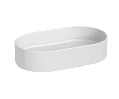 izlietne Astra Oval ar keramisko izplūdes vāciņu, 530x310 mm, uz virsmas, balta