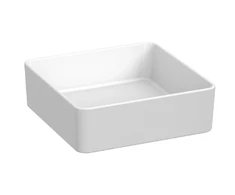 izlietne Pure ar keramisko izplūdes vāciņu, 380x380 mm, uz virsmas, balta