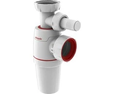 izlietnes sifons Neo Air, 1¼ x 32 mm, bez noteces, ar pieslēgu, plastmasa, balts