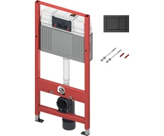 komplekts - rāmis podam TECEbase, taustiņš juodas, stiprinājumi, 500x150 mm, h=1120 mm