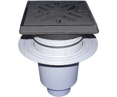 Lauko trapas su ketaus grotelėmis DN110.240x240mm.vertikalus(HL616.1/1)