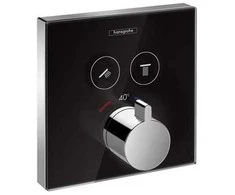 Hansgrohe Maišytuvas potinkinis termostatinis dušui SELECT GLASS , 2 išėjimai, juodas/chromas