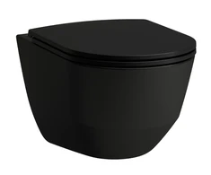 pods ar QR/SC slim vāku Pro rimless, stiprināms pie sienas, 360x530 mm, matēts juodas