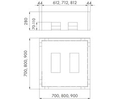 porestas Sofia dušo padėklai 214070 (700x700x145) 700-900x700-900 mm