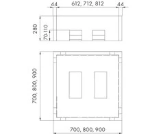 porestas Sofia dušo padėklai 214070 (700x700x145) 700-900x700-900 mm