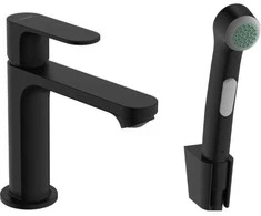 Hansgrohe Praustuvo maišytuvas su bide dušeliu ir žarna Rebris S 110, juodas matinis