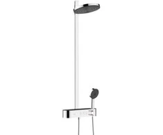 Hansgrohe „Pulsify 260“ 2 srovės dušo sistema su termostatu „ShowerTablet Select 400“, chromuota