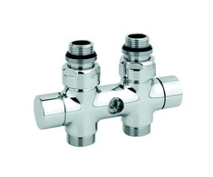 Rad. dubultbloks Twinvalve 1/2` x 24-19, taisns, hromēts (50mm)