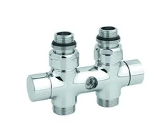 Rad. dubultbloks Twinvalve 1/2` x 24-19, taisns, hromēts (50mm)