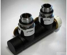 Rad. dubultbloks Twinvalve Thermo 1/2` x 24-19, 90°, juodas matēts, bez termogalvas
