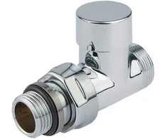 Rad. noslēgvārsts Compact 1/2` x 24-19, taisns, hromēts