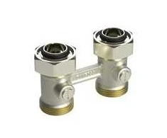 Apatinio pajungimo mazgas dvivamzdei sistemai Danfoss, RLV-KB, kampinis, 1/2''-3/4'', H tipo
