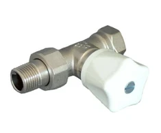rokas radiatoru vārsts HR, 1/2", PN10, taisns, balts rokturis