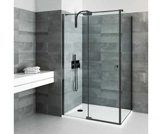 shower wall Belita, 900 mm, h=2020, juodas/transparent