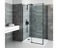 shower wall Belita, 900 mm, h=2020, juodas/transparent