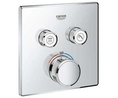 SmartControl dušo termostatinė virštinkinė dalis, 2 išėjimai, chromas