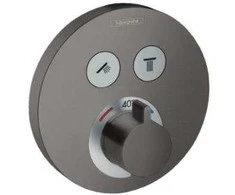 termostata ShowerSelect S virsapmetuma daļa, ar 2 izejām, brushed juodas chrome