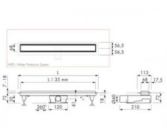 traps EasyDrain ar horizontālo atloku,Tile/Zero, L=800 mm, h=92 mm