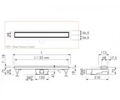 traps EasyDrain ar horizontālo atloku,Tile/Zero, L=800 mm, h=92 mm
