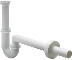 izlietnes sifons, 1¼ x 32 mm, plastmasa, balts