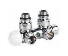 Twinvalve 1/2` x 24-19, 90°, chrome