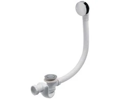 vannas sifons Elton, d=40 mm, 600 mm, 62 l/min, plastmasa, balts/hroms