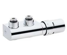 Danfoss VHX dubultbloks ar termogalvu telpas t° reg., hroms, 90°