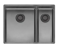 virtuves izlietne New York Comfort 34x40+18x40 (L), 1.5 bļoda, 580x440 mm, gun metal II