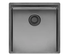 virtuves izlietne New York Comfort 40x40 (L), viena bļoda, 440x440 mm, gun metal II