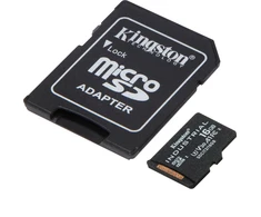 Atminties kortelė Kingston | UHS-I | 16 GB | Micro SDHC/SDXC Industrial Card | Flash atminties klasė Class 10, UHS-I, U3, V30, A1 | SD Adapteris