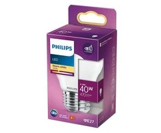 LED lemputė PHILIPS, P45, E27, 4,3 W, 470 lm, 2700 K