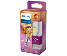 Philips LED WarmGlow Lampe 40W E14 Kerze Klar 1er P