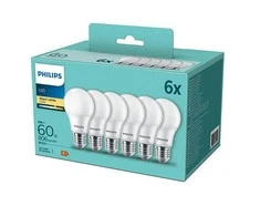 LED lemputė PHILIPS, A60, 8W (=60W), E27, 2700K, 806 lm, NON-DIM, šiltai baltos spalvos, 3vnt.