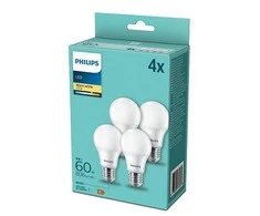 Philips LED lemputė E27 4 pakuotės 8W (60W) 2700K 806lm