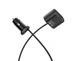 Partner Telecom Įkroviklis automobilinis Hoco Z35 Quick Charge 18W (2xUSB 1xType-C 3A) juodas