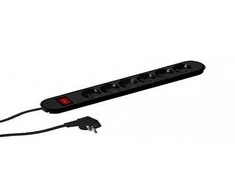 Bachmann lizdų juosta SMART 6 krypčių, juoda 1,5 m, su jungikliu