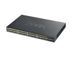 Šakotuvas ZYXEL GS1920-48HPV2, 50 prievadų išmanusis valdomas POE komutatorius, 48 gigabitų vario POE ir 4 gigabitų dviejų asmenų, hibridinis režimas, autonominis arba „Nebulaflex“ debesis, 375 vatų POE (5 metų garantija)
