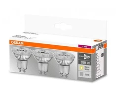 LED lempa Osram PAR16, 4,3W, GU10, 2700K, 350lm, 3vnt.