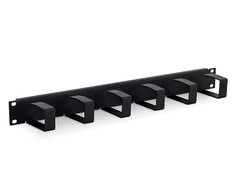 Triton 19" 1U kabelių valdymo skydelis, 6x metaliniai laikikliai, 70x40mm, šviesiai pilka