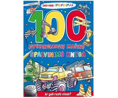 100 Įspūdingiausių mašinų spalvinimo knyga