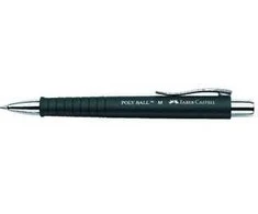 Automatinis tušinukas Faber-Castell Poly Ball, 0.7mm, mėlynos spalvos, juodos spalvos korpusas