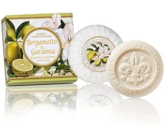 SAF FIORENTINO apvalus muilas su įspaudu Bergamotė ir Gardenija, 100 g