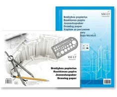 Smiltainis Braižybos ir piešimo popierius SMLT A4, 160 g/m2, 20 lapų, klijuotas